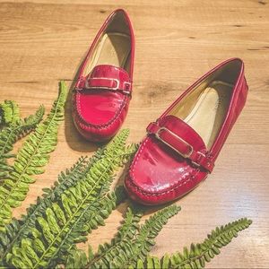 COACH flynn loafer buckle patent leather sz 7.5